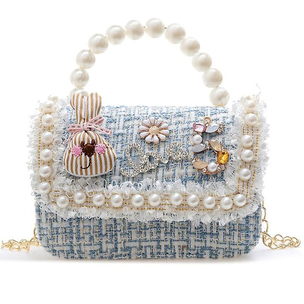 Flickor Prinsessstil Axelväska Handväska  Crossbody Väska, barnpresent Blue