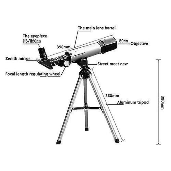 Højdefinitions refraktor astronomisk teleskop stativ 50 mm Ap
