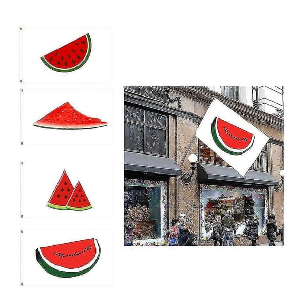 [LCS] 150 cm x 90 cm festlig vannmelon-tema flagg for utendørs og innendørs dekorasjon, værbestandig og solid design 3
