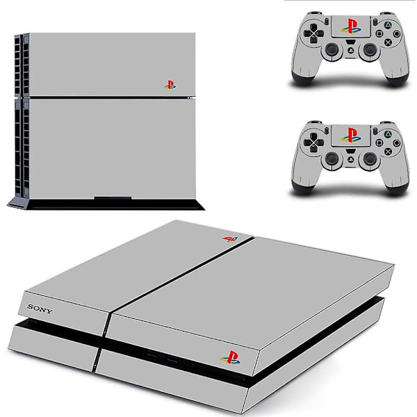 Puhtaan valkoinen PS4-pelikonsolin ja -ohjaimen suojatarra, täysi peittävä etulevy, tarra, yhteensopiva PlayStation 4 Dualshock 4 PS4 -suojatarran kanssa Qptm0426