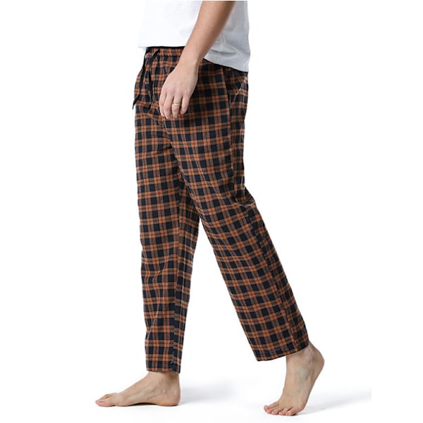 Miesten superpehmeät puuvillaiset pyjamahousut oranssi M orange