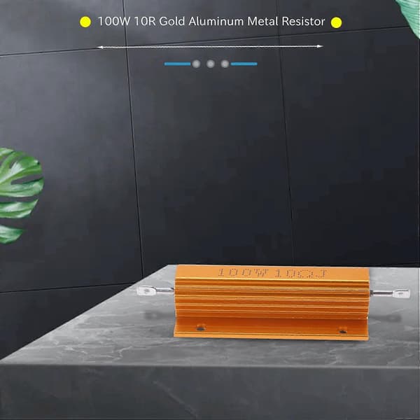 Gull aluminiumkledd effektmotstand 100W, 10 Ohm 10R