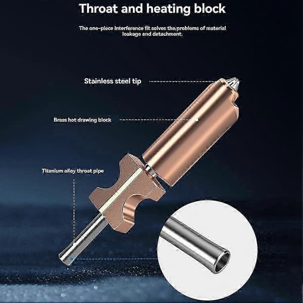 Oppgradert bimetallisk dyse i herdet stål 0,6 mm for 3D-printer reservedeler AD5X
