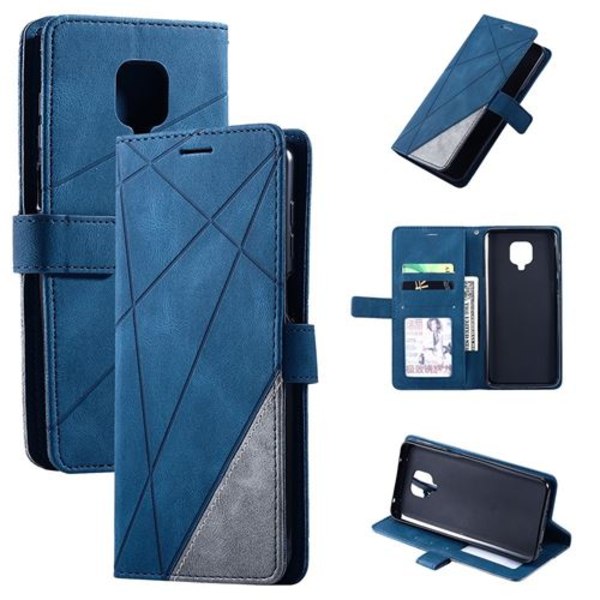 Snygg design PU färgblockerande blått case för din Xiaomi Redm