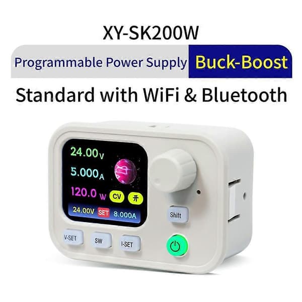 XY-SK200W DC Buck Boost-omformer 40V 9A 200W Digital Kontroll Strømforsyning WiFi Bluetooth MPPT IPS-skjerm