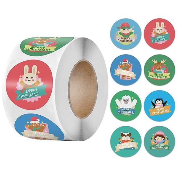 500 stk. 6 Designs 2,5 cm Jule Tema Forseglingsetiketter Klistermærker Til DIY Gave Bagepakke Kuvert Papirvarer Dekoration