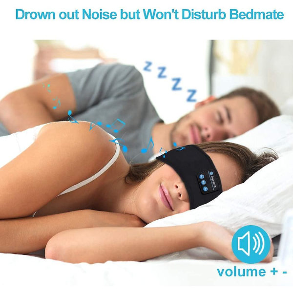 Pannband Tunt Mjuk Elastisk Musik Hörlurar Ögonmask Bluetooth Sovhörlurar Sport För Side Sleeper Gray