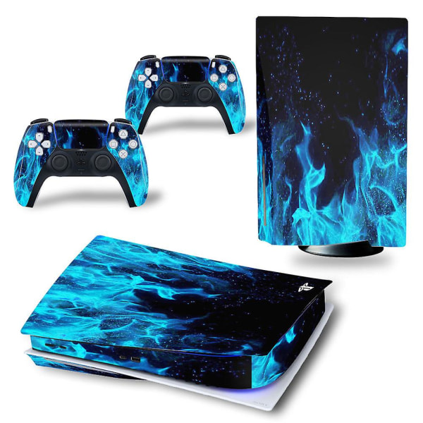 Ps5 Skin Sticker för Playstation 5 (diskversion) Console And Co Bluefire