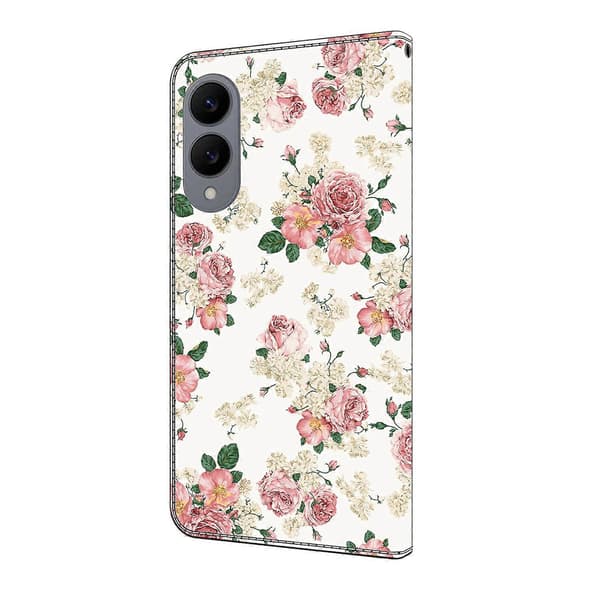 [LCS]För Samsung Galaxy S25 Edge Läderfodral Mönstertryck Plånboksställ Flip Telefonfodral Multicolor Peony