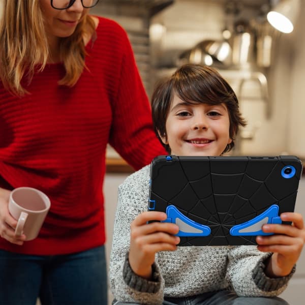[LCS]Samsung Galaxy Tab A9+ / A11+ Spider Silikon Hybrid PC Støtsikkert Deksel Svart Blå