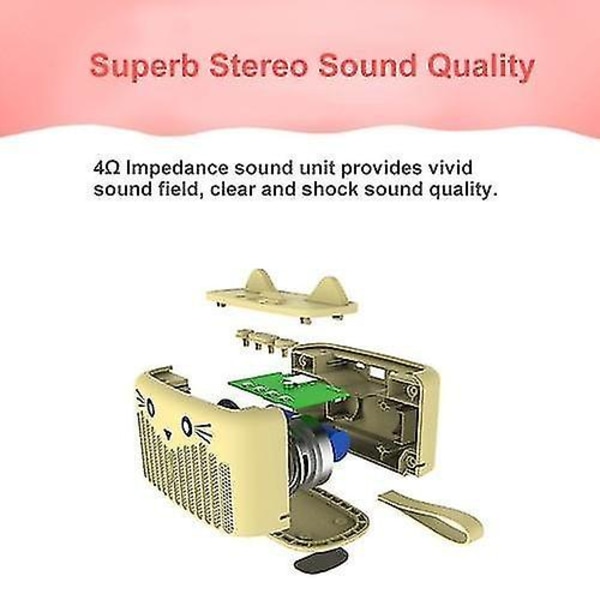 Trådlös BT4.2 Högtalare Söt Portabel Mini Tecknad Subwoofer Telefonhållare