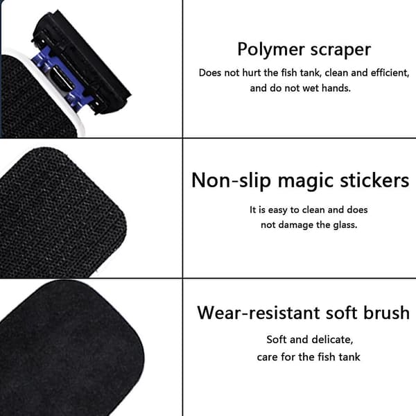 [LCS] Aquarium Cleaner with Floating Function, Magnetic Algae Scraper for Aquarium and Scratch-Free Glass Cleaning for Safe and Thorough Cleaning, Convenient