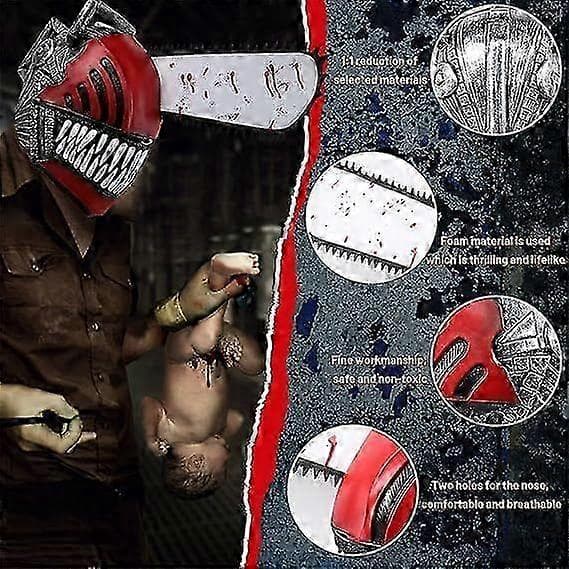 2025 Anime Motorsågsman Mask med Handsåg