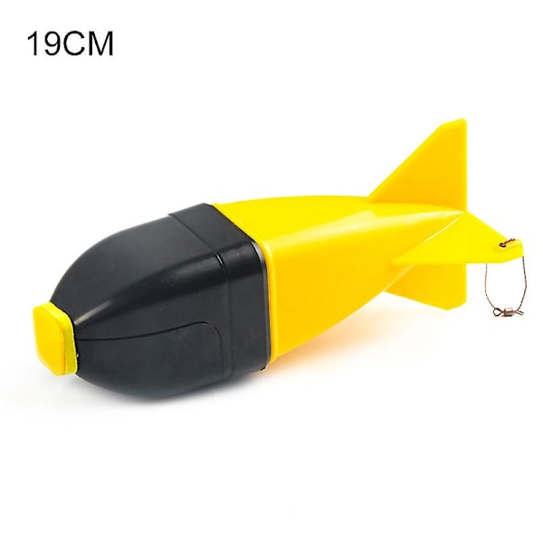 Fiske Spomb Rakettform Spod Fiske Foringskurv Flottør Agn Holder Tiltrekk Karpereiringsagn Foringskurv Black Size - Large 19cm
