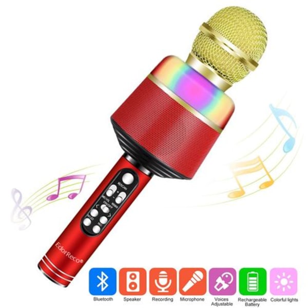 EdorReco Karaokemikrofon? Trådlös Bluetooth för iPhone, Andr