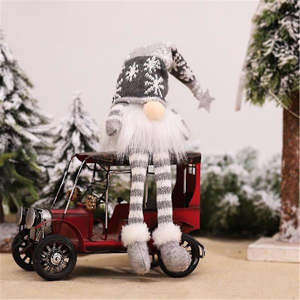 Hyvää Joulua Led Valoisa Kasvoton Metsän Vanha Mies Tonttu Nukke Koriste Navidad Uuden Vuoden Lahja Lasten Nukke Grey long legs
