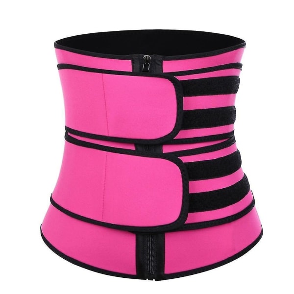 Midjetrimmer Bälte Kvinnor Bastudräkt Svett Wrap Tränare Bantning Kroppsformare Rose Red 2XL