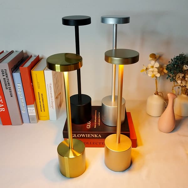 [LCS] Modern LED Rechargeable Table Lamp Restaurant USB Bedside Lamp Tyrant gold