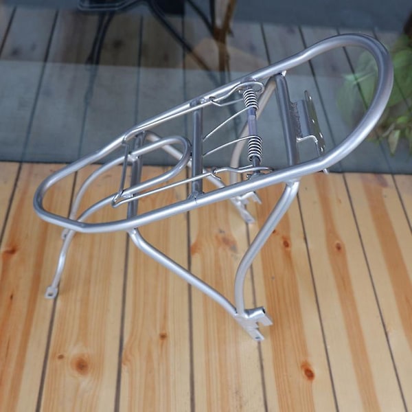 20 tums cykelpakethållare bak i aluminiumlegering för hopfällbar cykel Silver With Spring Clip