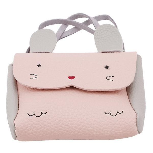 Baby Cartoon Girls PU-lädermyntväska Barn Messenger Bag Godispåse (rosa)