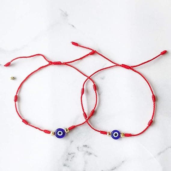 [LCS] Evil Eye Armband 6 Knutar Lyckoarmband, Justerbar Kabbalah Berlock