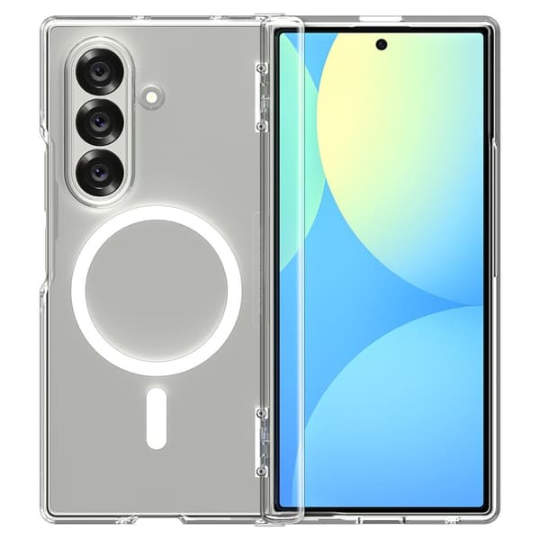 Spigen Galaxy Z Fold 7 Deksel MagSafe Ultra Hybrid Pro Klar/Hvit Transparent, Vit Polykarbonat