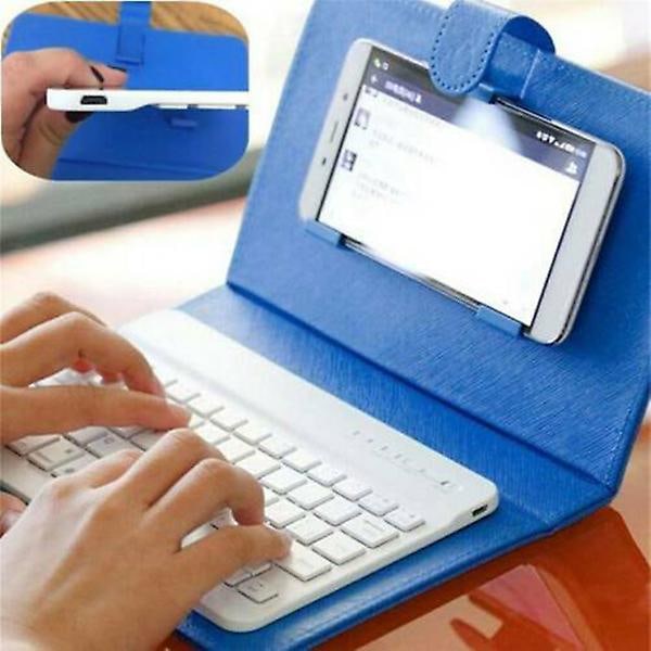 Mini Kannettava Langaton Bluetooth-näppäimistö Nahkakotelolla, Yhteensopiva Älypuhelimen Kanssa Red