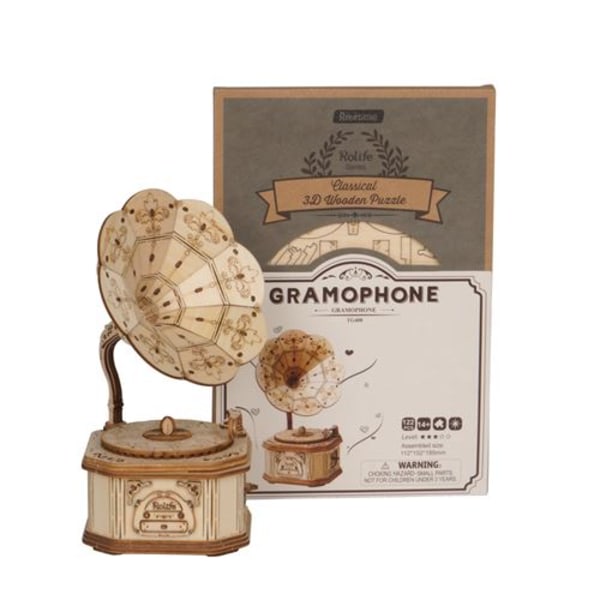 3D-pussel Grammofon i ask, 122 bitar