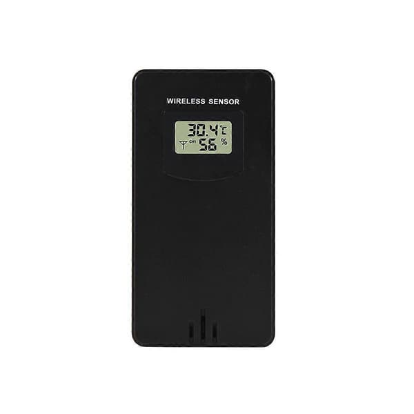 [LCS] Temperatur- och luftfuktighetssensor Trådlös Hygrometer Elektronisk Digital Termometer Inomhus/Utomhus med Väderstation Black
