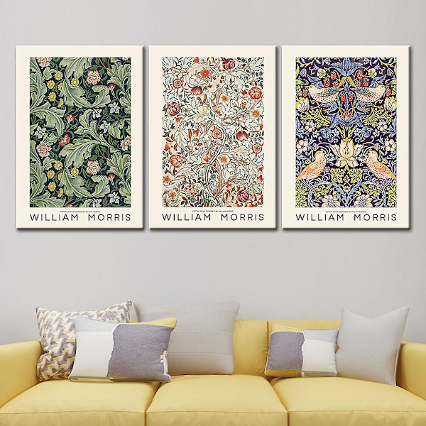 3-pack William Morris Väggkonst Affischer 20 X25cm Canvas Målning
