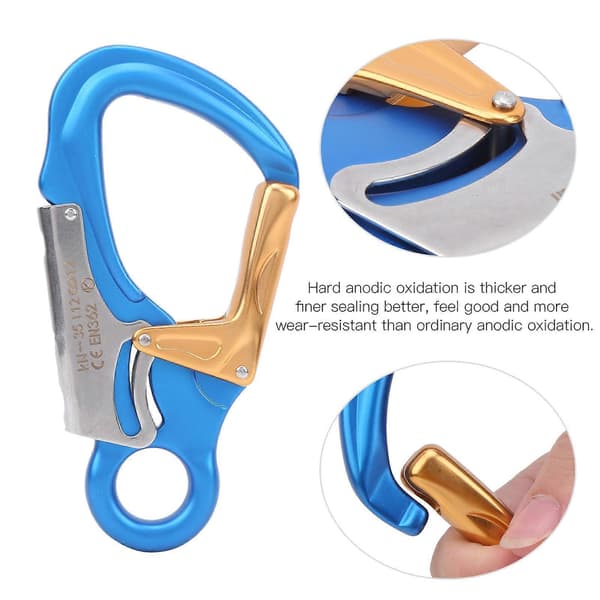 AutoLock D Lås Karabinkrok Klips Aluminium 14cm Blå Sikkerhet