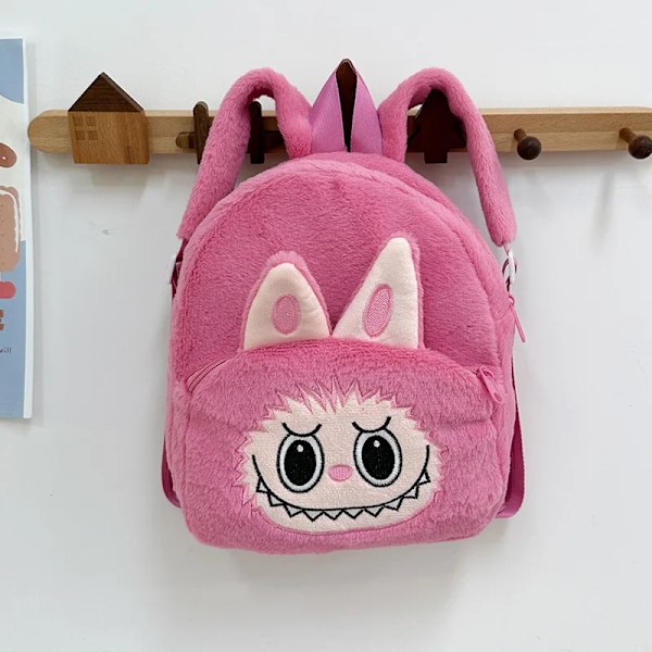 Barnryggsäck Skolväska Kawaii Plyschleksak Ryggsäck Söt Tecknad Ryggsäck Exploderad Småbarnsväska(FMY) Red