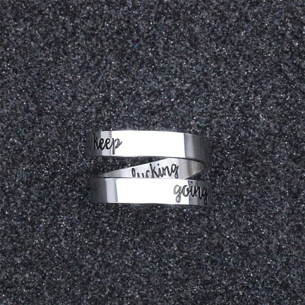 [LCS]Ringar, Tisco Dubbellagersringar, Kreativ Bokstavsinspiration Silver