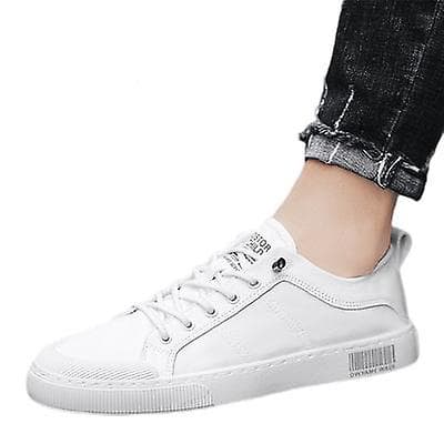 [LCS] Pustende joggesko i kanvas for menn, uformell tynn stil white increased 41