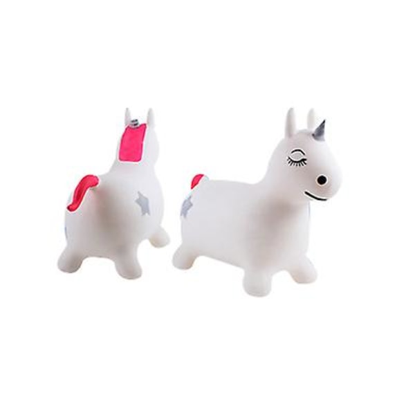 Unicorn Hopping Horse, utomhus och inomhus rida på djurleksaker white
