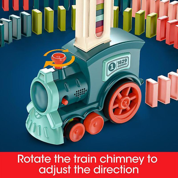 Domino tågblock set Bygga och stapla leksak Creatives Leksaker Domino tågblock set för barn Transparent