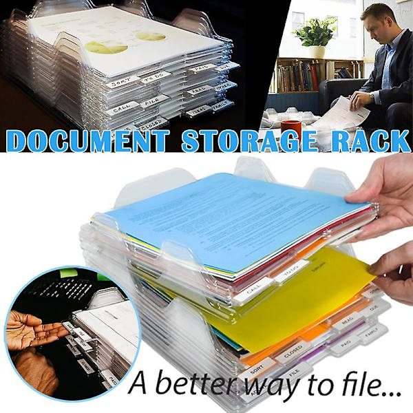 Filoppbevaringsboks Dokumentholder Organizer Brett Stabelbar For Magasin Papir Kontor