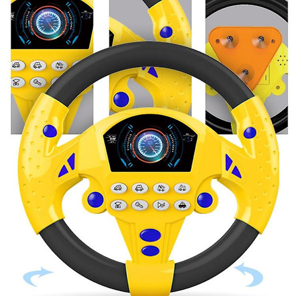 Ohjauspyörälelu Ajosimulaattori Stereng Mainan Budak Stereng Kereta Mainan Kereta Leikki Ajaminen Englanninkielinen Versio Yellow