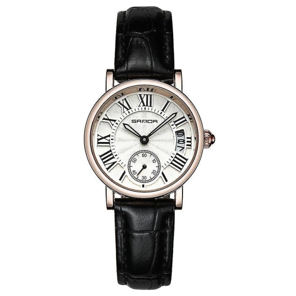 SANDA P206 Læder Dame Mode Stil Dame Kjole Quartz Ur