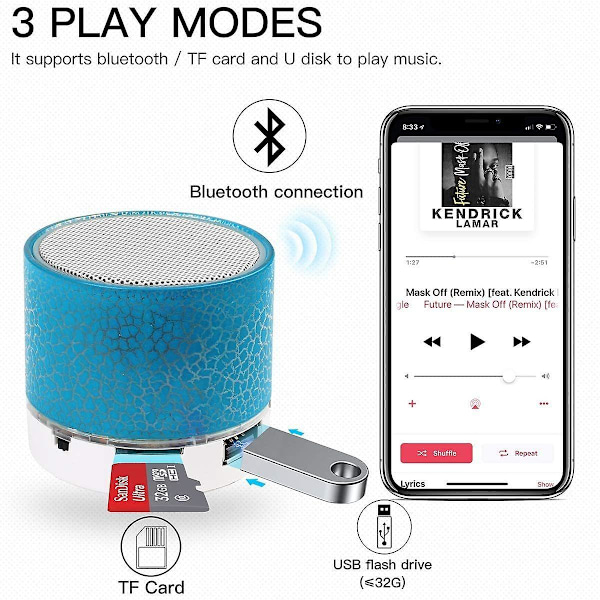 Portabel Trådlös Mini Bluetooth Högtalare, AI Case Super Bass Ster