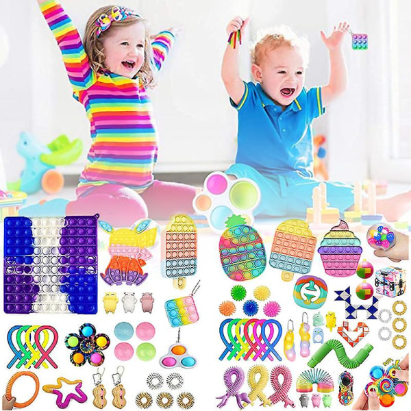 Tik Tok Fidget Sensoriska Leksaker Fidget Leksaker Paket Tryck Bubbla Pop Leksak Stress Ångest Lindring Leksaker Set För D