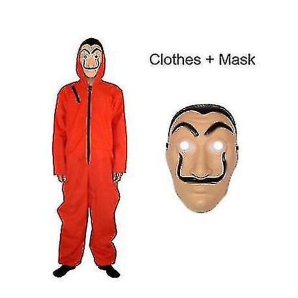 Dali Mask Röd Kostym För La Casa De Papel Overall Jumpsuits（1