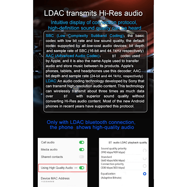 LDAC Bluetooth-yhteensopiva 5.0 -audiovastaanotin mikrofonilla RCA3.5mmAux 3D-stereo musiikki aptX langaton adapteri TV:lle, autokaiuttimelle AU 0.19