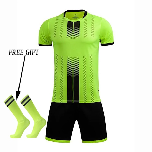 Fodboldtrøje træningsdragt til børn Fodbold Sportstøj Piger Drenge Spillebold Sportstøj Sæt Vest Fodbolddragt til børn Grøn A Ikke Brugerdefineret 3XS Height 120-130CM Green A Not Custom