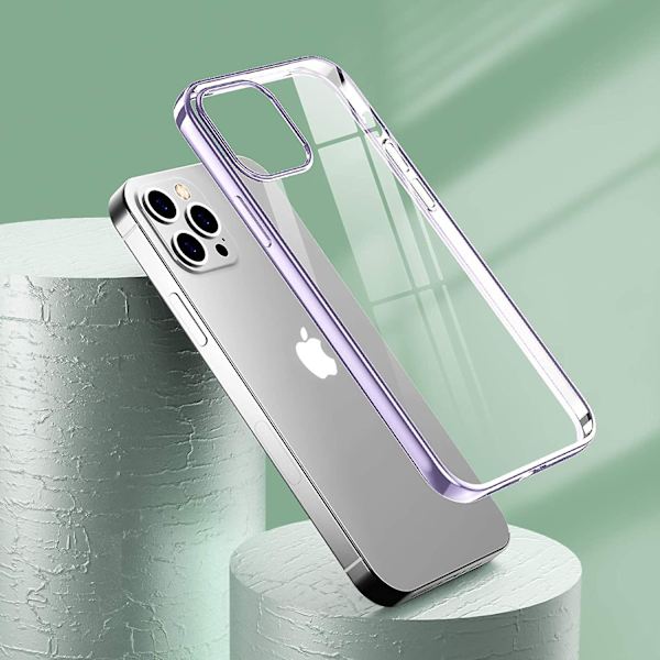 Kirkas suojakuori yhteensopiva iPhone 12 -kuoren/yhteensopiva iPhone 12 Pro -kuoren kanssa Metal Purple