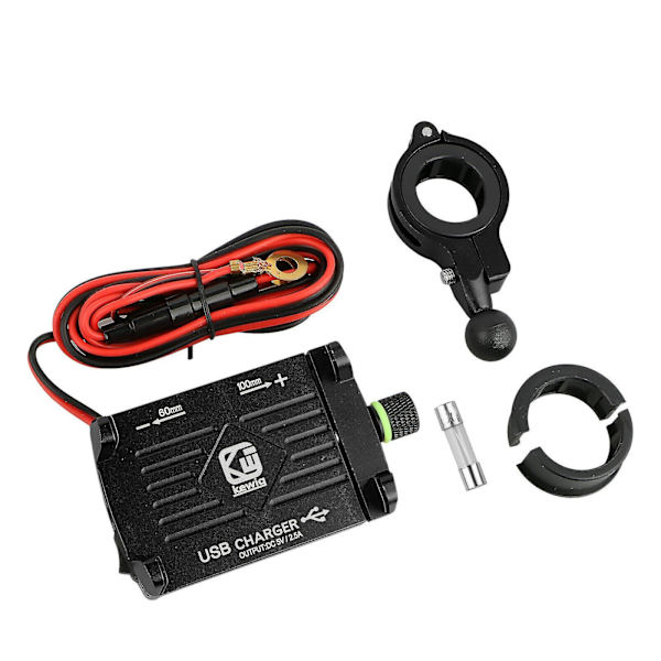 Motorcykel Telefonholder Oplader Black