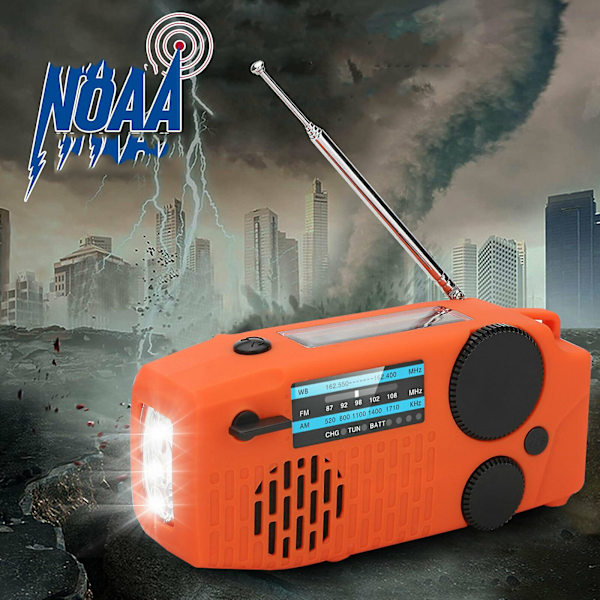 Aurinkoenergialla toimiva hätäsää FM-radio retkeilyyn taskulampulla