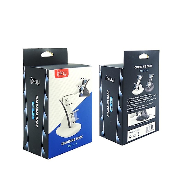 Ny Ps5-spilcontrolleroplader med dobbelt USB-C-opladningsport, LED-indikator, ladestation/dock/stander, kompatibel med Playstation 5-gamepad black