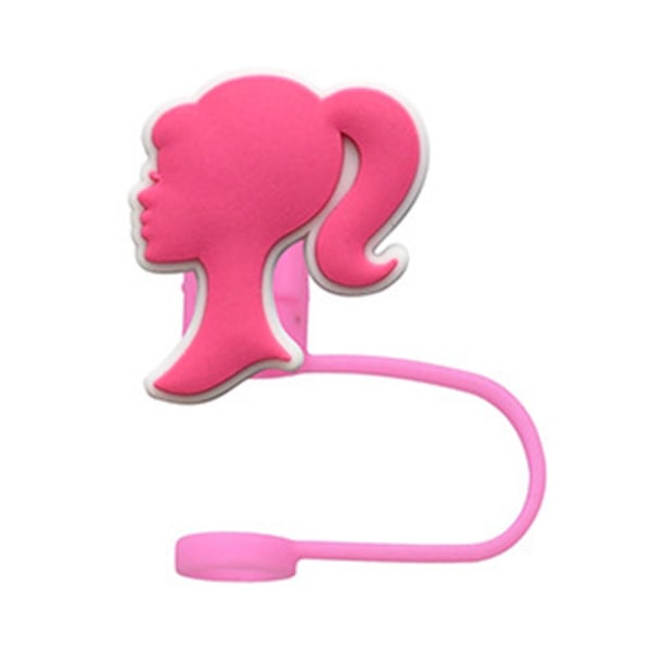 Barbie Sugrörslock Silikon Barbie Tecknad Mjuk Självhäftande Sugrörsdusch 1 1pc