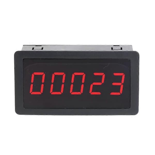 Ciffertæller DC 12-24V 5-cifret LED Digitalt Display 0-9999 Plus Panelmåler